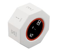 Greensen Minuteur de productivité Cubique pour Bureau, 7 Temps de Minuterie Préréglés 1 3 5 15 25 30 60 90min, Chronomètre Capteur G pour Travail Bureau étude Cuisine (White)