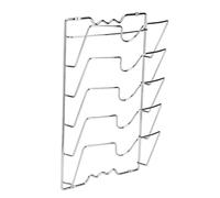 Greensen Rangement de casserole support de support de rangement pour couvercle mural pour couvercles de casserole finition chromée 5 couvercles de casserole