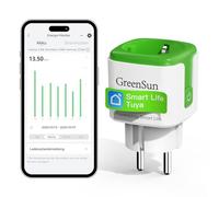 GreenSun Prise Connectée 16A avec Suivi de la Consommation Électrique - Prise Intelligente WiFi Compatible avec Alexa et Google Home Minuteur Télécommande à Distance via Smart Life Sécurité Certifiée