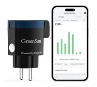 GreenSun Prise Connectée Extérieure WiFi Étanche (Type F), Smart Life, Compatible Alexa et Google Home, Programmation, Télécommande, WiFi 2,4 GHz, Bleu/Noir, IP44 1 Prise