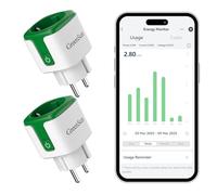 GreenSun Prise Connectée Smart Life - 2PCS Prise Intelligente Programmable Commande Vocale Compatible avec Alexa et Google Home, Compteur d'Énergie Télécommande APP Tuya, 2,4GHz WiFi