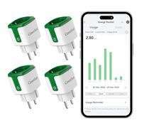 GreenSun Prise Connectée Smart Life - 4PCS Prise Intelligente Programmable Commande Vocale Compatible avec Alexa et Google Home, Compteur d'Énergie Télécommande APP Tuya, 2,4GHz WiFi
