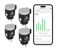 GreenSun Prise Wi-Fi d'extérieur - 4 minuteries d'extérieur Smart Life - Prise WiFi - Mesure du courant IP44 - Étanche - Commande vocale avec Alexa/Google Home - 16 A - 3680 W - Non compatible avec