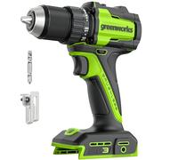 Greenworks 24V batteries Perceuse Visseuse 45Nm Perceuse Visseuse/Visseuse Devisseuse, lumière de travail LED, embrayage 18 + 1 sans batterie USB-C et chargeur