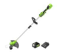 Greenworks 24V Coupe Bordure Sans Fil avec Roue pour Moyens Jardins, Largeur Coupe 33 cm, Fil en Nylon 2 mm à Alimentation Automatique, Batterie 24V 4Ah et Chargeur, Garantie 3 Ans GD24LT33K4