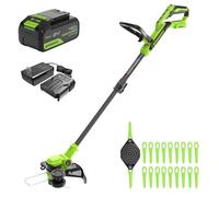 Greenworks 24V Coupe-Gazon avec Batterie, 30cm de Largeur de Coupe, IN obine et 20 Couteaux Clients, Coupe-Gazon léger et sans Fil pour Les Bordures de pelouse, IN atterie 2.0 Ah et Chargeur