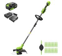 Greenworks 24V Coupe-Gazon avec Batterie, 33cm de Largeur de Coupe, IN obine et 20 Couteaux Clients, Coupe-Gazon léger et sans Fil pour Les Bordures de pelouse, IN atterie 4.0 Ah et Chargeur