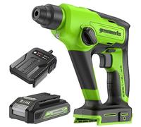 Greenworks 24V Marteau-perforateur sans fil sur batterie SDS Plus 1,2 J, Perceuse à Percussion 2 Fonctions, Batterie 2Ah et chargeur