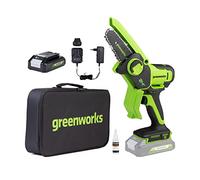 Mini-tronçonneuse 24V GREENWORKS - 10 cm - Batterie 2,0Ah et chargeur - G24MCS10K2