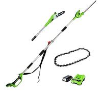 Greenworks 24V Pole-Saw and Hedge 2-in-1, Chain with 2Ah Battery/Charger
