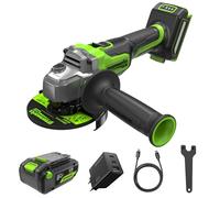 Greenworks 24V sans fil meuleuse angulaire disque de 125 mm, 9000RPM, moteur sans balais de 900W, pour gaucher ou droitier, AVEC batterie USB 4Ah et chargeur 65W AG590