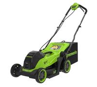 Greenworks 24V Tondeuse à Gazon, Largeur de Coupe 36 cm, Jusqu’à 400 m², bac de ramassage 40 L, réglage Central de la Hauteur de Coupe en 6 Positions 20-80 mm, sans Batterie ni Chargeur - LM3612