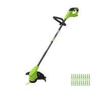 Greenworks 24V Tondeuse à Gazon sans Balai Gen2 pour Jardins Petits à Moyens, Largeur de Coupe de 25 cm, inclut 20 Lames en Plastique sans Batterie et Chargeur, Vert ST2502