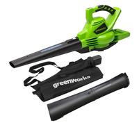 Greenworks Souffleur/aspirateur feuilles GD40BV 40V 280 km/h moteur brushless sac 45L sans batterie