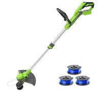 Greenworks 40V Coupe Bordure sans Fil avec Roue pour Petits et Moyens Jardins, Largeur Coupe 33 cm & Bobine Double Fil 29187 pour Coupe-Herbe Greenworks 40 V G40LT G40LTK2 G40LTK2x