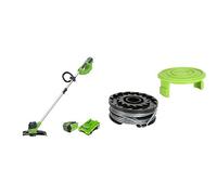 Greenworks 40V Coupe Bordure sans Fil pour Jardins Moyens, Hauteur Réglable, Largeur de 30 cm & Bobine Double Fil avec Carter de Protection, Fil de 2mm de Diamètre, 6m de Fil par Bobine