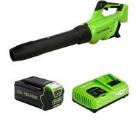Greenworks 40V Souffleur à Batterie Axial de Feuilles sans Fil avec Régulateur de Vitesse, Moteur sans Balais, 210km/h, 15,6 m³/Min, Fonction Turbo, sans Batterie Ni Chargeur，Garantie 3 Ans GD40ABK4X