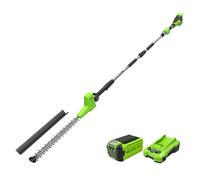 Greenworks 40V Taille-Haie sur Perche, Lames Double Action 51 cm, Coupe Jusqu'à 28 mm Épaisseur Branche, Tête Pivotante 112.5°, 3200 TR/Min Batterie 2Ah et Chargeur, Garantie 3 Ans PH40B01-01