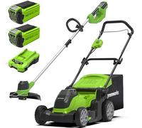 Greenworks 40V Tondeuse à Gazon Largeur de Coupe de 41 cm Avec 2x 2Ah Batteries et Un Chargeur G40LM41K2X Bonus 40V Coupe Bordure Sans Fil Outil Uniquement G40LT