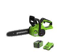 Greenworks Tronçonneuse à batterie G40CS30IIK2 – Guide 30 cm, 40V 2Ah, 2,6 kg, Garantie 3 ans