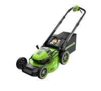 Greenworks 48V (24V x 2) Tondeuse à gazon sur batterie autopropulsée, largeur de coupe 46 cm, jusqu’à 440 m², réglage central de la hauteur de coupe en 8 positions, sans batterie ni chargeur - LM4602S