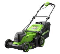 Greenworks 48V (24V x 2) Tondeuse Gazon Batterie sans Fil, Largeur de Coupe 41cm, Sac 40L, Tondeuse Electrique Gazon Inclus 2 X 24V 4Ah et Chargeur Double, Garantie 3 Ans, MO48L422-01