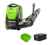 Greenworks Axial souffleur de feuilles sans fil GD60BPB (Li-Ion 60V 260 km/h vitesse de l'air 1050 m³/h débit d'air, souffleur dorsal avec batterie 4Ah et chargeur)