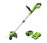 Greenworks Coupe-bordures sans fil, 40V Largeur Coupe 33 cm, Fil en 1,65 mm à Alimentation Automatique, G40LT33K2, Batterie 2Ah et Chargeur