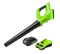 Greenworks G24ABK2 Souffleur à Batterie Axial de Feuilles Mortes Sans Fil, 156 km/h, 4,27 m³/min, Batterie 24V 2Ah et Chargeur, Garantie 3 Ans