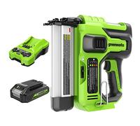 Greenworks G24BNK2 Cloueuse Electrique Sans Fil, Capacité de 110 Clous, 110pcs/min pour Clous 18GA de 20-50mm, In atterie 24V Ni Chargeur, Garantie 3 Ans