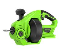 Greenworks G24DA Déboucheur de Canalisation Sans Fil, 550 tr/min, Déploiement du Tuyau de 2,5 à 5 cm, Tige en Acier Inoxydable de 7,5 m, SANS Batterie Ni Chargeur 24 V, Garantie 3 Ans