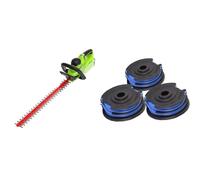 Greenworks G40HT61 Taille-Haie à Batterie, Lame Double Action de 61 cm, Coupe Jusqu'à 27 mm & Bobine Double Fil 29187 pour Coupe-Herbe Greenworks 40 V G40LT G40LTK2 G40LTK2x