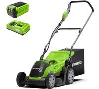 Greenworks G40LM35 Tondeuse à Gazon Sans Fil pour Pelouses Jusqu'à 400m² + Chargeur G40UC5 + 2 Batteries 40V G40B2