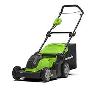 Greenworks G40LM41 Tondeuse à Gazon Sans Fil pour Pelouses Jusqu'à 500 m², Largeur de Coupe de 41 cm, Sac de 50L SANS Batterie 40V Ni Chargeur, Garantie 3 Ans