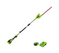Greenworks G40PHAK2 Taille-Haie à Batterie sur Perche, Lames Double Action 51 cm, Coupe Jusqu'à 18 mm Épaisseur Branche, Tête Pivotante 125°, 3000 tr/min Batterie 40V 2Ah et Chargeur, Garantie 3 Ans