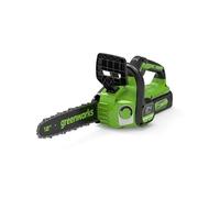 Greenworks GD24CS30 Tronçonneuse à Batterie avec Moteur Sans Balais, Longueur Guide-Chaîne 30cm, Vitesse Chaîne 7,8m/s, Graisseur Automatique, Anti-rebond SANS Batterie 24V Ni Chargeur, Garantie 3 Ans