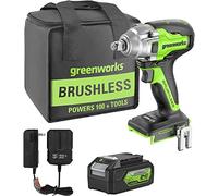 Greenworks GD24IW400K4 hocs Sans Fil avec Moteur Sans Balais, Visseuse à Choc, 0-2800rpm, 0-4000ipm, Couple 400Nm, Coupleur Carré 1/2", 1,27cm, IN atterie 24V 4Ah & Chargeur, Garantie 3 Ans