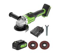 Greenworks Meuleuse d'Angle Électrique Sans Fil, disqueuse sans fil brushless, Ø de Disque : 125mm, 10500 RPM, Batterie 24V 4Ah, 2x Roues de Meulage