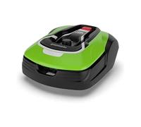 Greenworks Tondeuse robot OPTIMOW 10 2505507 – Jusqu'à 1000 m², pente 35% – Batterie noire/verte