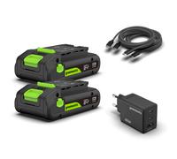 Greenworks POWERALL 24V Kit de Démarrage 2x Batteries USB-C 2Ah + Chargeur 65W