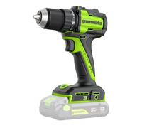 Greenworks 24V batteries Perceuse Visseuse 45Nm Perceuse Visseuse/Visseuse Devisseuse, lumière de travail LED, embrayage 18 + 1 sans batterie USB-C et chargeur