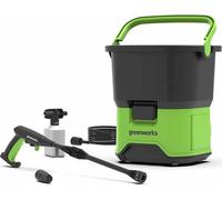 Greenworks G24PW Nettoyeur Haute Pression Sans Fil Portatif - 24Bar, 180L/heure, 300W Bouteille Détergent, Tuyau Siphon 6m, SANS Batterie 24V ni Chargeur, Garantie 3 Ans