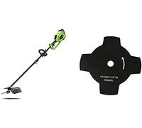 Greenworks Tondeuse à Gazon et détecteur sans Fil 2en1 GD40BC + Greenworks Tools 2905907 Lame Dents pour débroussailleuse, Vert, 33,5 x 37,5 x 21 cm