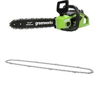 Greenworks Tronçonneuse à Batterie avec Moteur Sans Balais, Longueur du Guide-Chaîne de 14-Pouces (35 cm) SANS Batterie 40V et Chargeur + Greenworks chaîne en acier Oregon de 35 cm