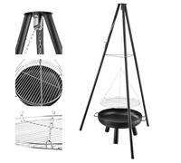 Gregman Roast 35 - Barbecue brasero 3 en 1 - Brasero de Jardin avec Chaudron - Barbecue avec trépied - Grille Barbecue Suspendue réglable - Cuve Acier épais Haute résistance - pour terrasse et Jardin