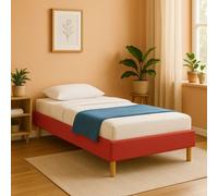 Gregory - Solide et Confortable Sommier Tapissier Rouge + Pieds en 20 cm pour Matelas en 90x190-13 Lattes