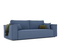 GREKPOL Sofa 240x105 cm - Canapé 3 Places Velours Côtelé - Bleu Canapé Convertible 3 Places avec Dossier rembourré