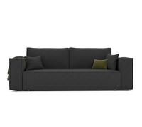GREKPOL Sofa 240x105 cm - Canapé 3 Places Velours Côtelé - Noir Canapé Convertible 3 Places avec Dossier rembourré