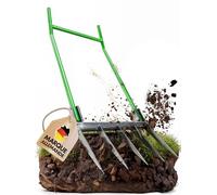 Grelinette 5 Dents 50 cm, Fourche à Bêcher avec Arceau, pour Sols Durs | Grelinette avec arceau pour un effet de levier maximal, préserve le dos