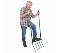 Grelinette à 5 dents, Fourche robuste à double poignée | Cultivateur manuel de jardin, fourche à bêcher pour plantation, jardinage, aération du sol Vert